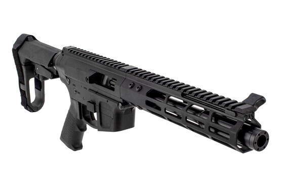Foxtrot Mike Products Side Charging 9mm AR Pistol has a 7 inch barrel